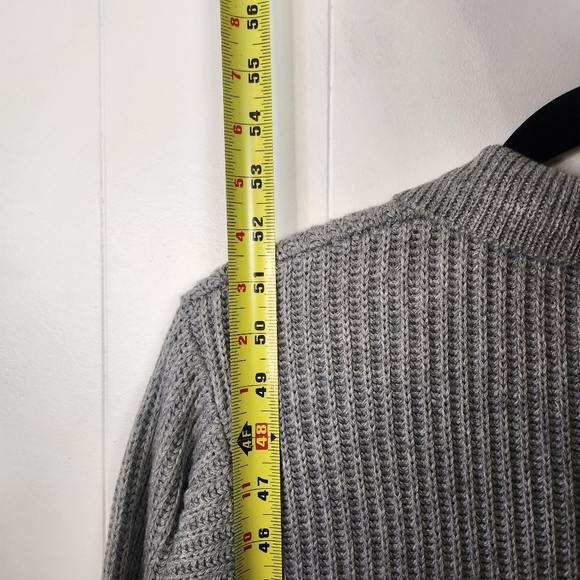 Staple The Label Ribbed Knit Gray Polo Sweater Dress Long V-Neck Size XL Office - Picture 6 of 10